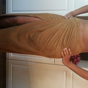 NWTS Camel suede skirt